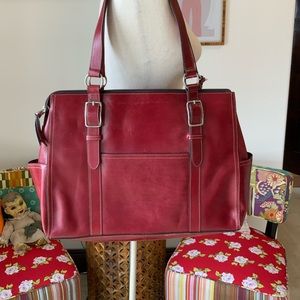 Fossil red large laptop bag